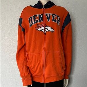 Denver Broncos Youth XL Zip Hoodie Helmet Hood NFL Team Apparel